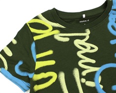 Name It rifle green t-shirt grafitti